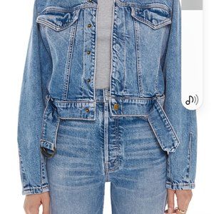 Mothers  belted fly away denim jacket